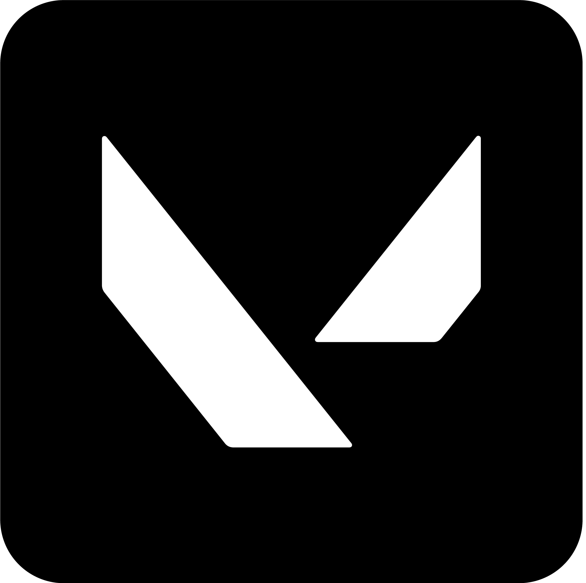 Black Valorant Logo Square PNG
