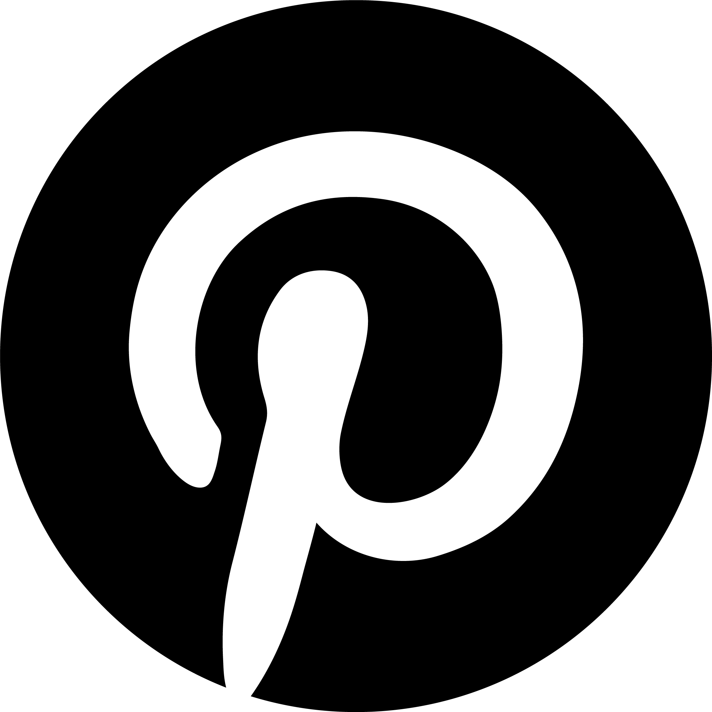 Pinterest Logo Icon Black PNG
