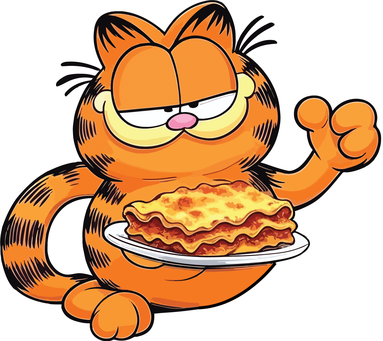 Garfield With Food PNG