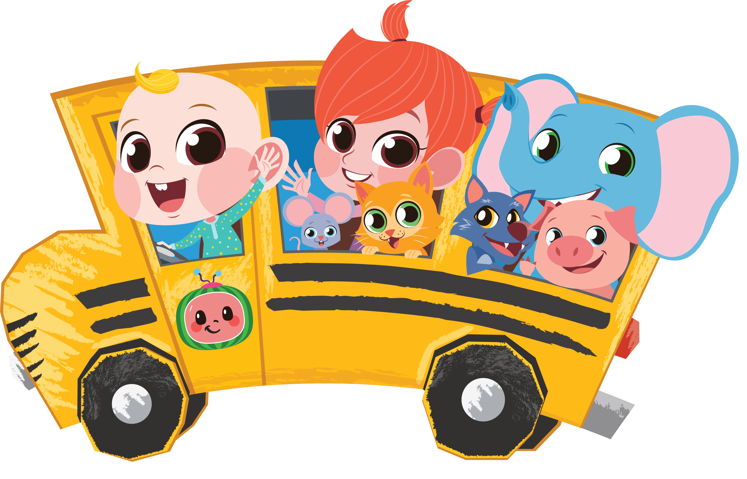 Cocomelon Bus Vector Image PNG