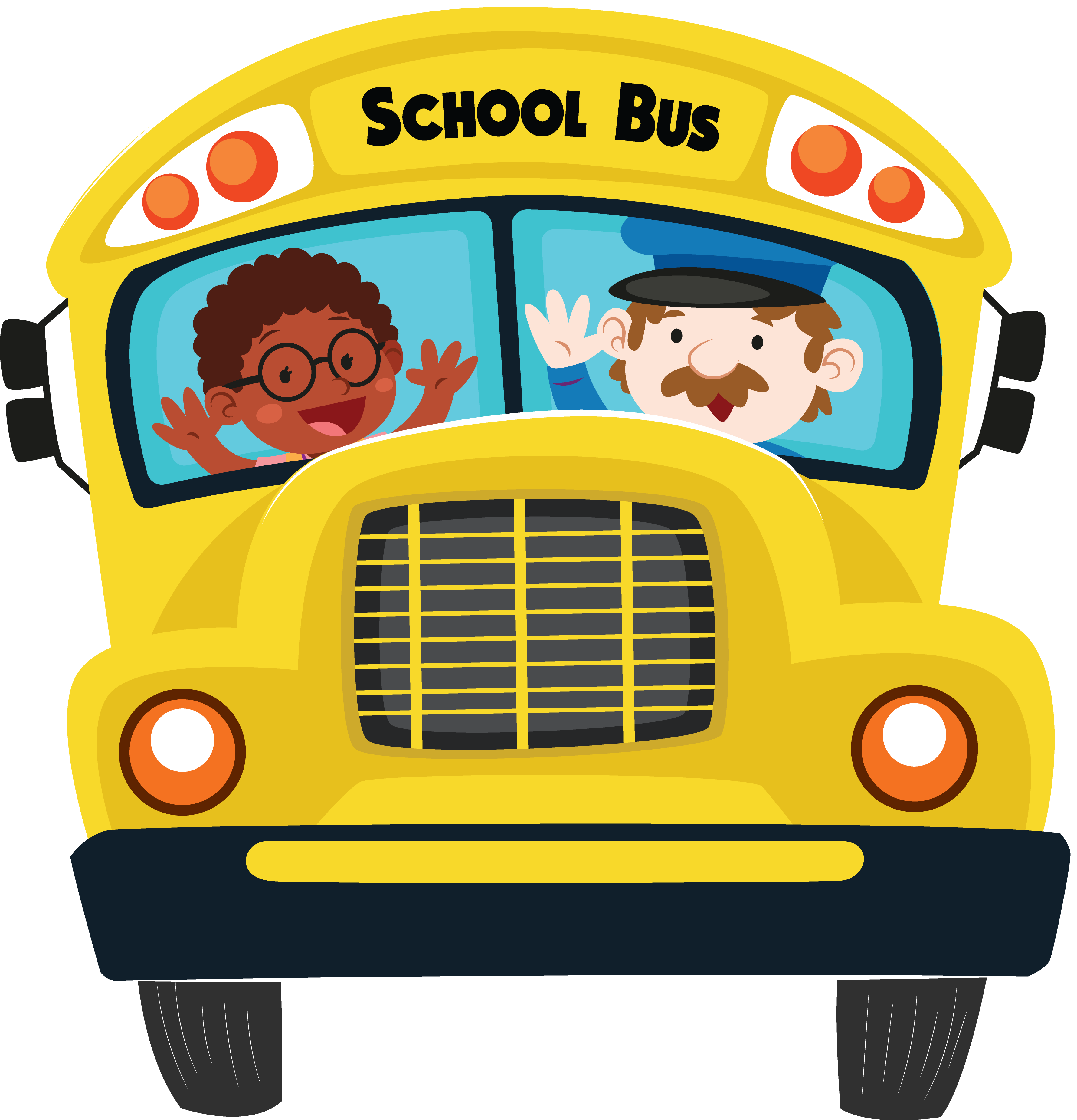 School Bus Front Side PNG