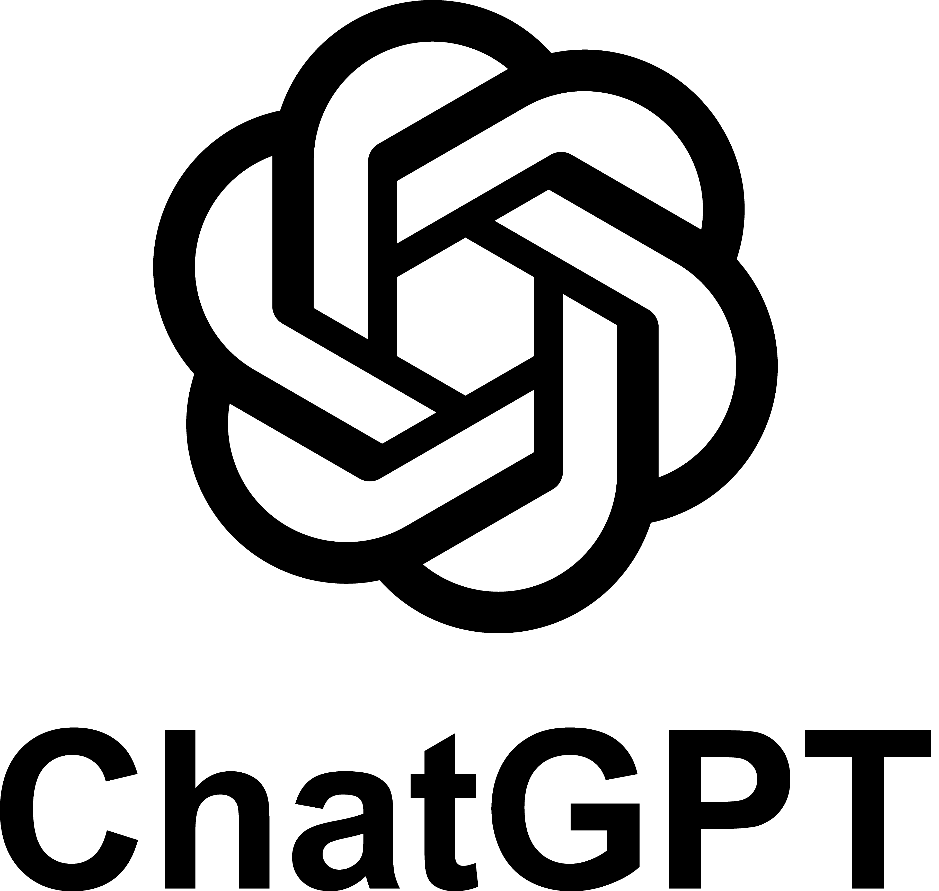Black ChatGPT Logo Transparent PNG