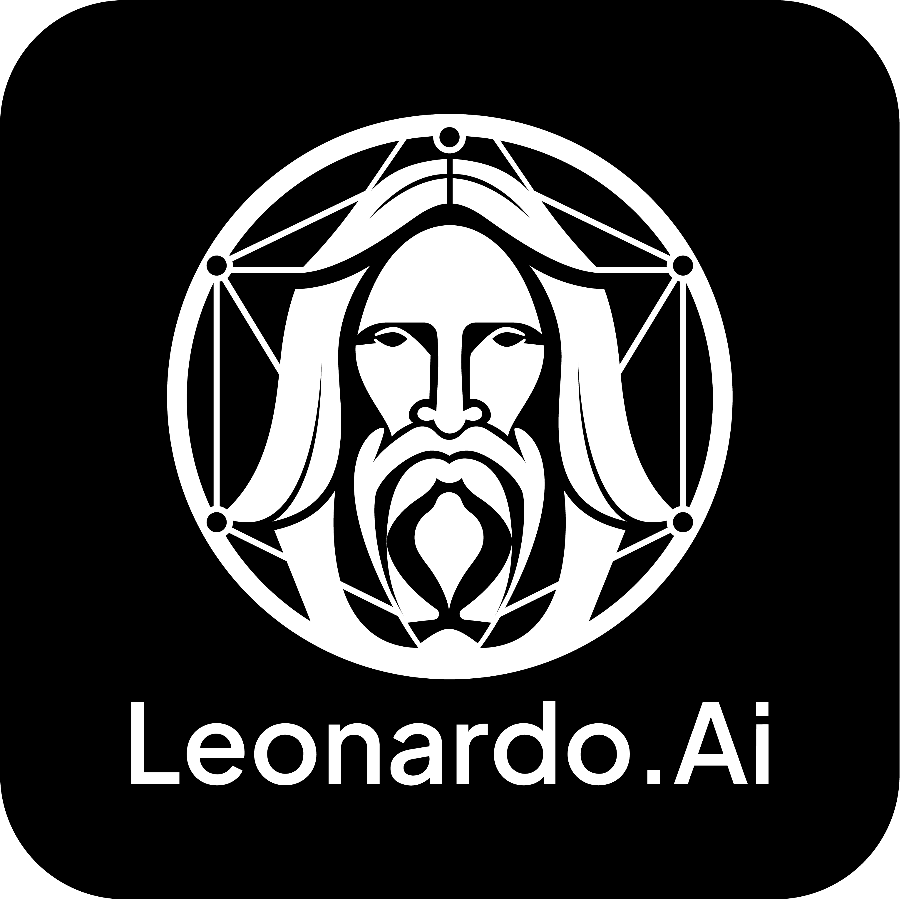 Leonardo Ai Square Black Logo PNG