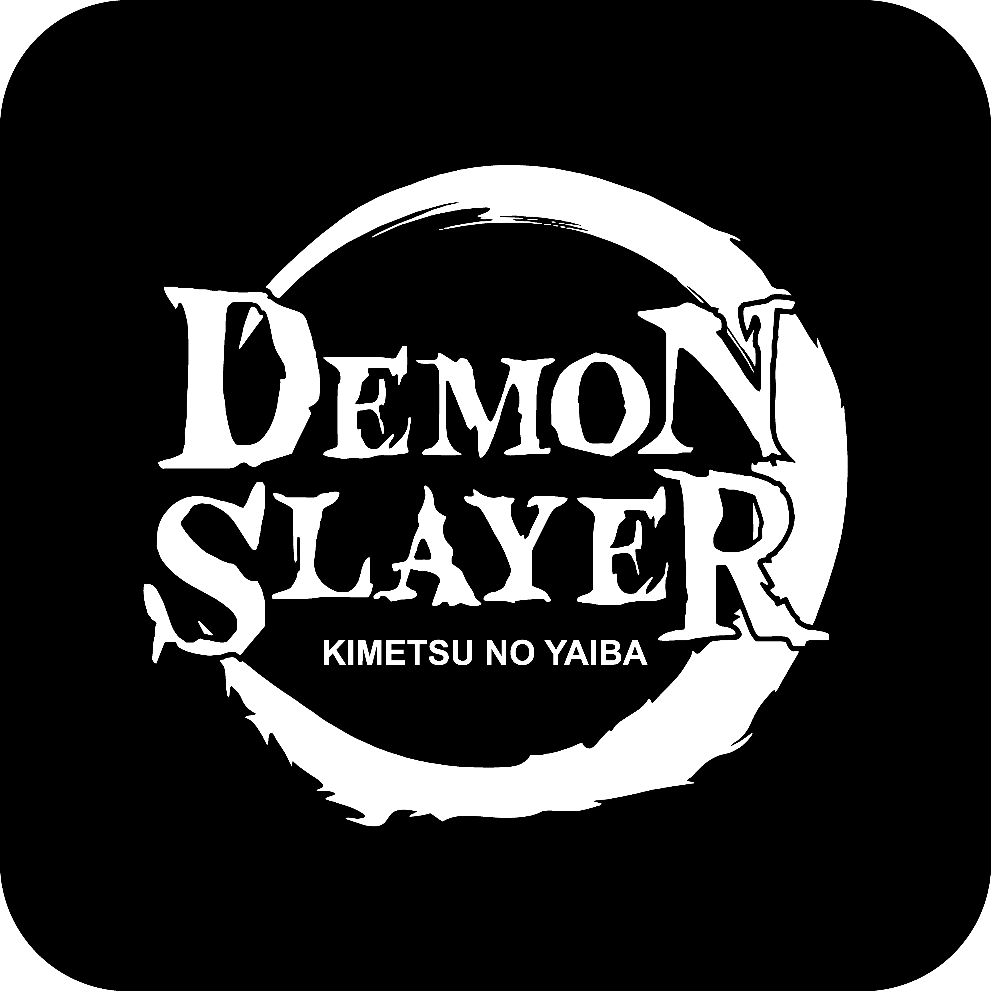 Demon Slayer Logo Black Square PNG
