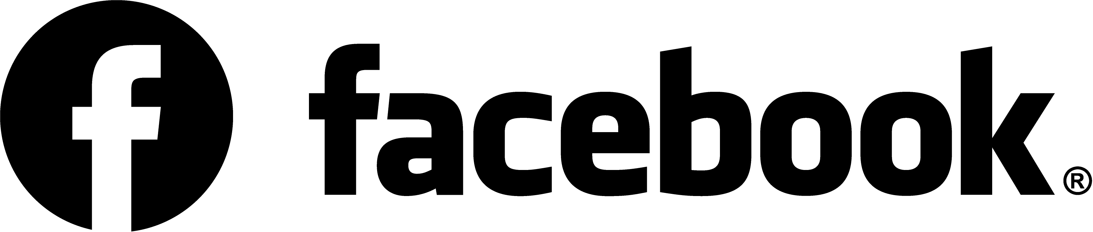 Circle Black Facebook Logo With Icon